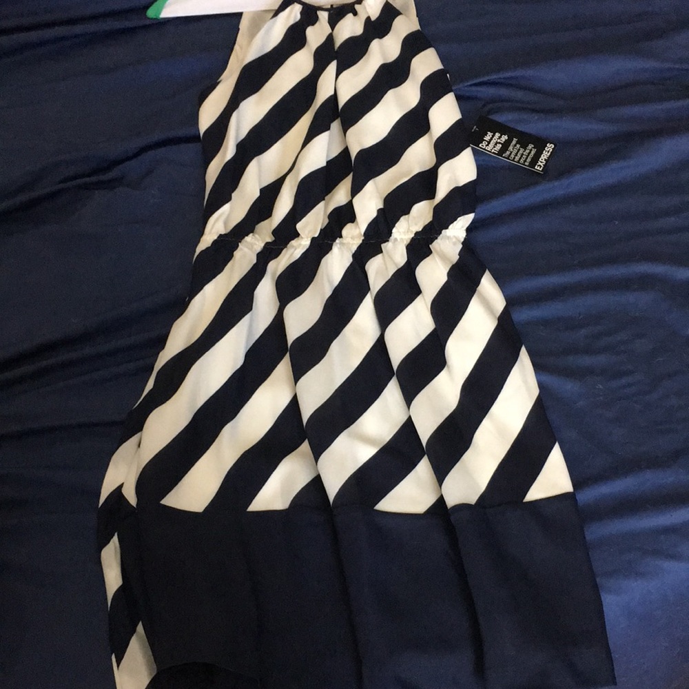 New! Express blue and white striped halter top sundress